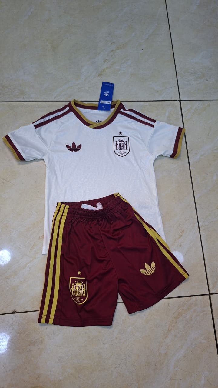 Official Spain Kids Away Kit 2026 World Cup Edition (Shirt & Shorts Set)